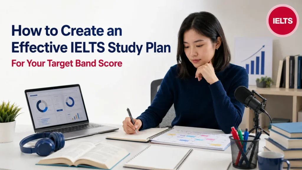 Learner creating an IELTS Study Plan for Target Band Score